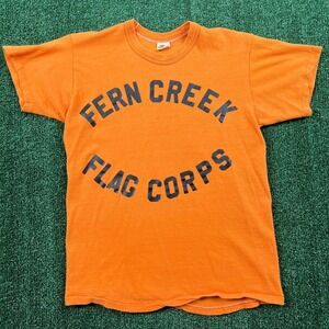 True Vintage Russell Athletic Gold Tag T-Shirt Mens Medium Cotton Orange 70s